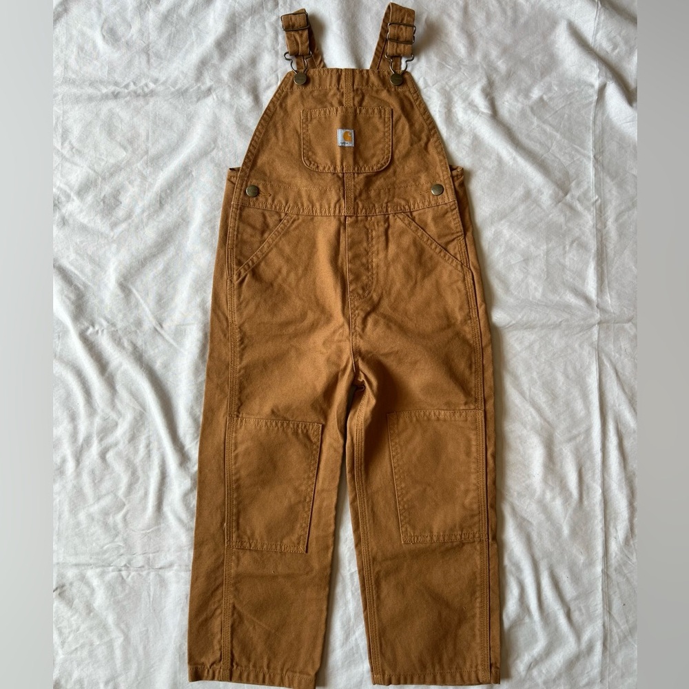 Carhartt Kids' Brown Duck Overalls, 4t